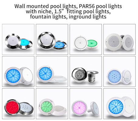 Đèn LED thủy tinh 18W RGB LED cho bể bơi, Đèn LED chống nước IP68 cho bể bơi